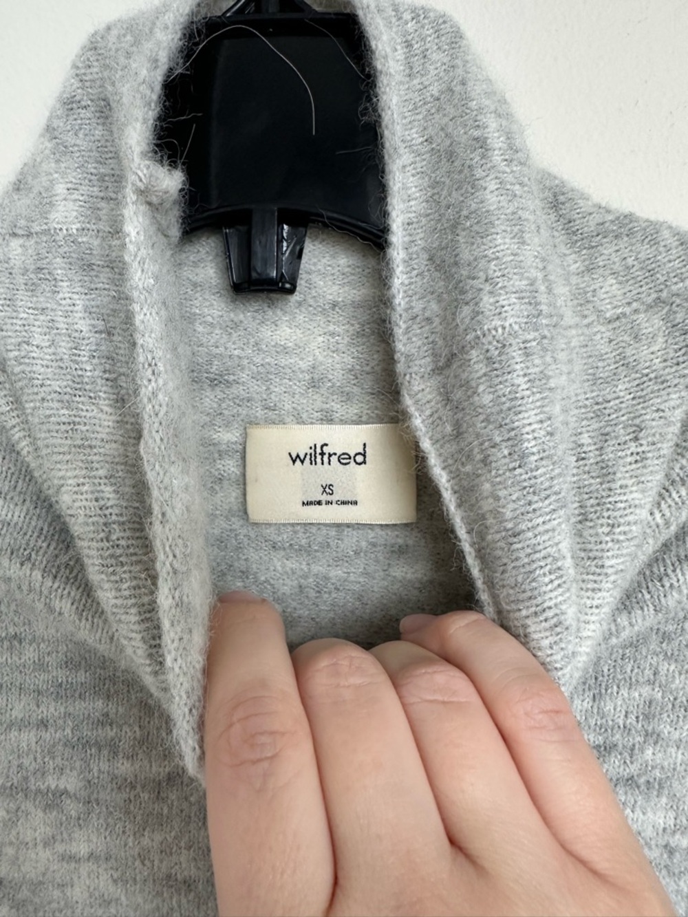 Wilfred ($128) Grey Mock Neck Sweater | Soft Cozy Minimalist Chic | Sz XS As Is - Picture 8 of 11